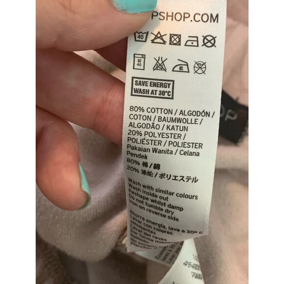 Topshop beige velour pull on short size 4 - Picture 5 of 6